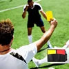 Football Match Referee's Red And Yellow Card Set Football Referee Equipment With Leather Case Record Paper And Whistle 3