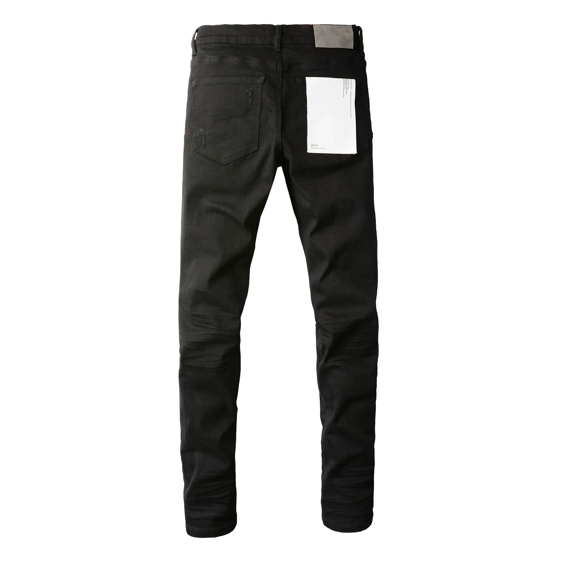 Fashion Purples jeans Men with high street black brand pleats top quality Hole Ripped Repair Low Rise Elastic Skinny Denim pants
