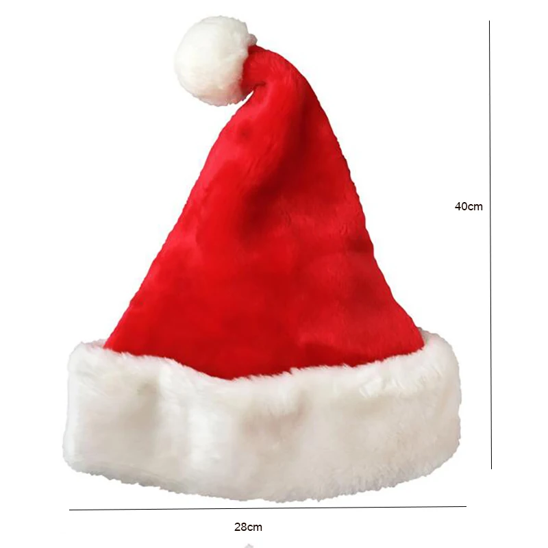 Description Picture 4 of itemChristmas Xmas Plush Hat Santa Claus Red Short Plush Noel Hats Merry Christma Decor Gift New Year Christmas Decoration 2024