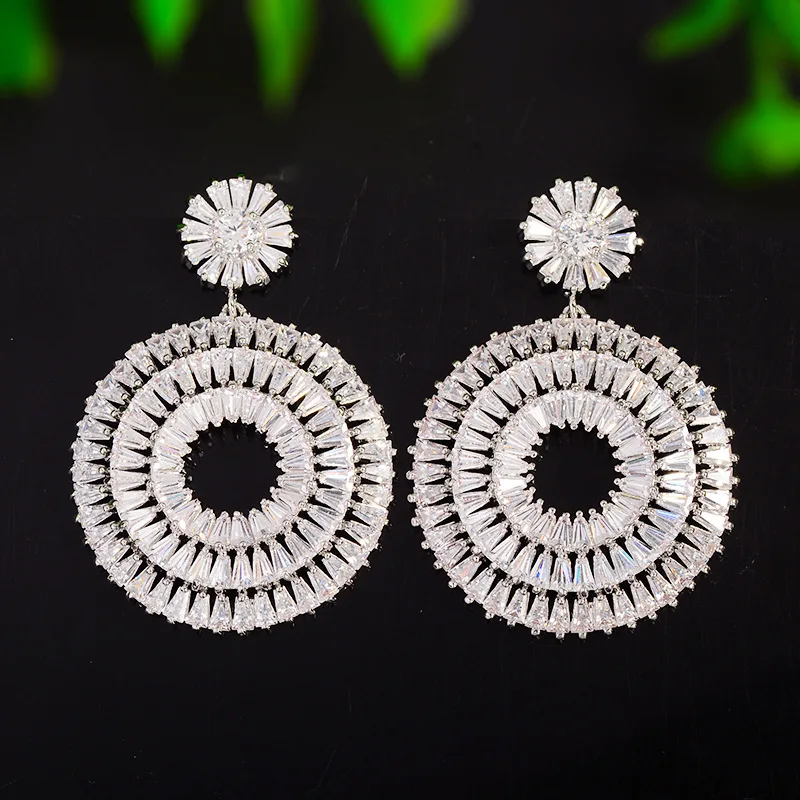 Silver Needle European and American Big Earrings Exaggerated Design High Sense Earrings New Personality Fashion Earrings Series