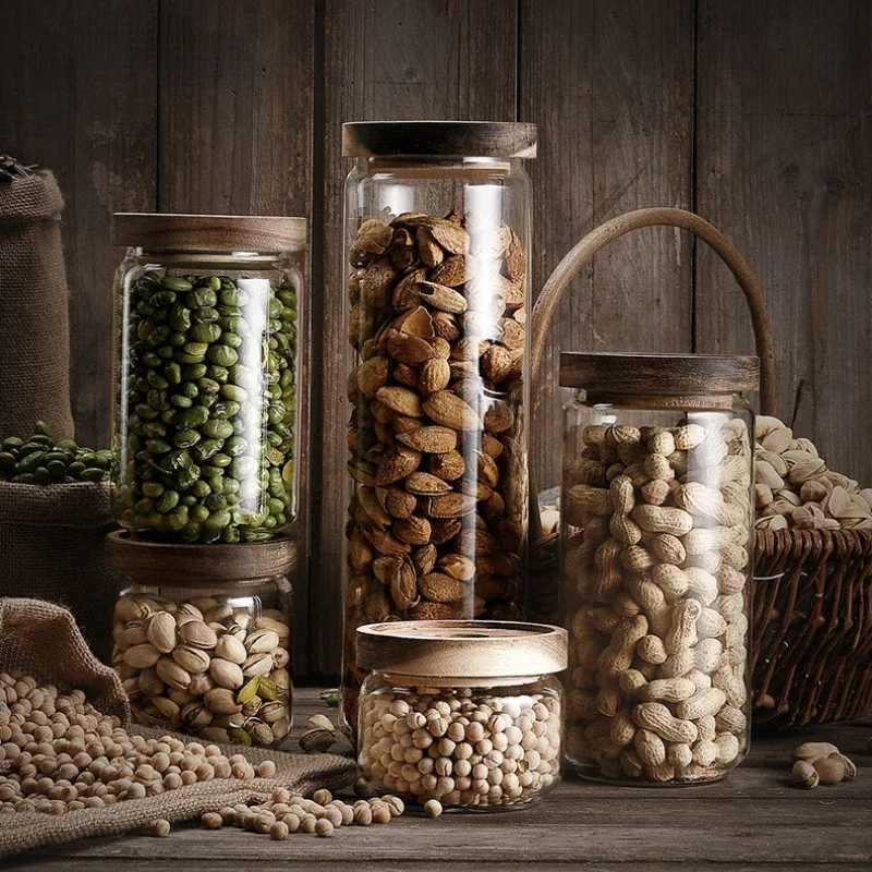 Storage Jar Hermetic Pots for Food Sealed Container Tea Coffee Sugar Storage Jars Glass Jar With Lid Airtight Food Containers 6