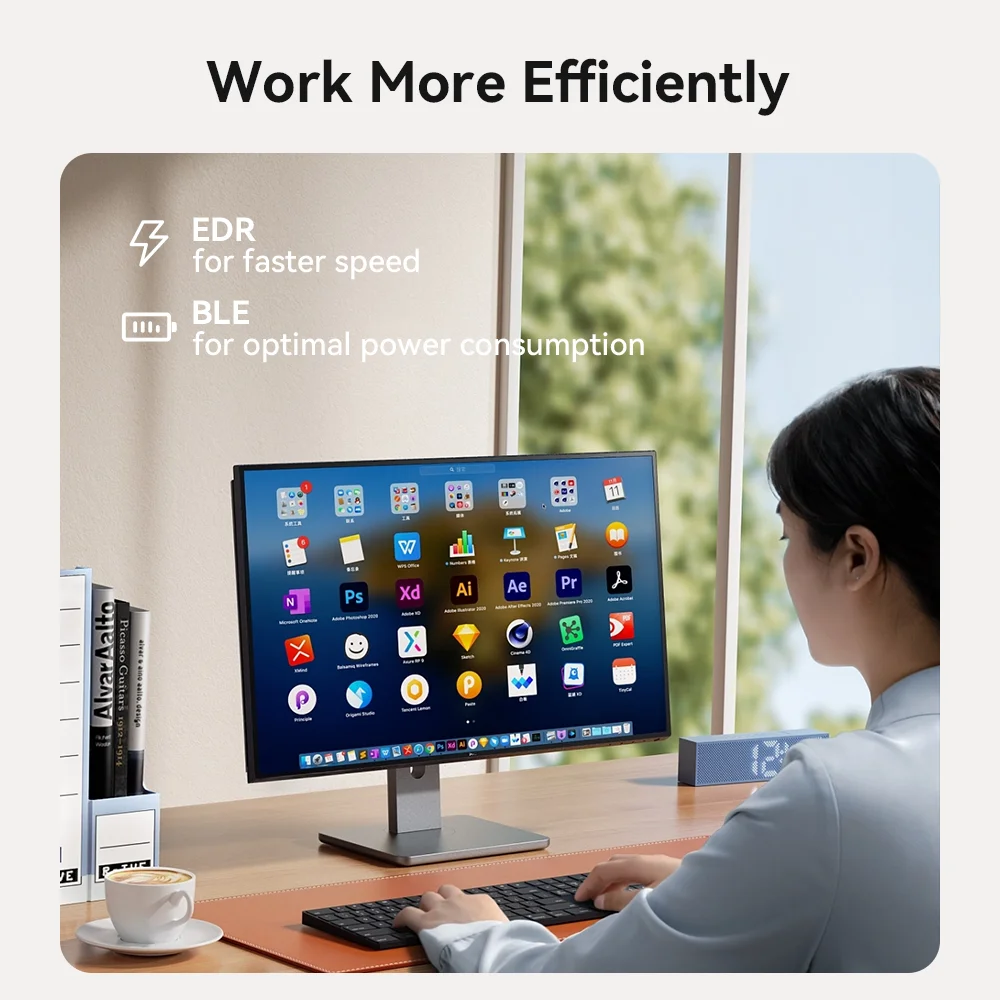 Enhanced Bluetooth 6.0 Adapter with High-Range 5dBi Antenna