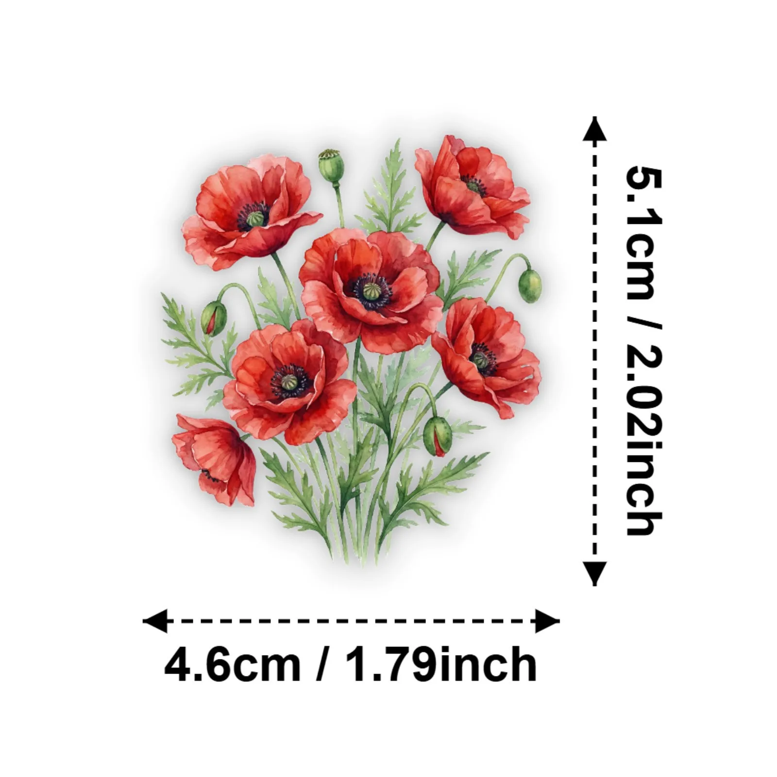 50/100 Pcs 레드 로즈 꽃 스티커, 투명 PET 방수 DIY 전화 꽃병 노트북 파일 폴더 헬멧 자동차 서랍 냉장고 기타