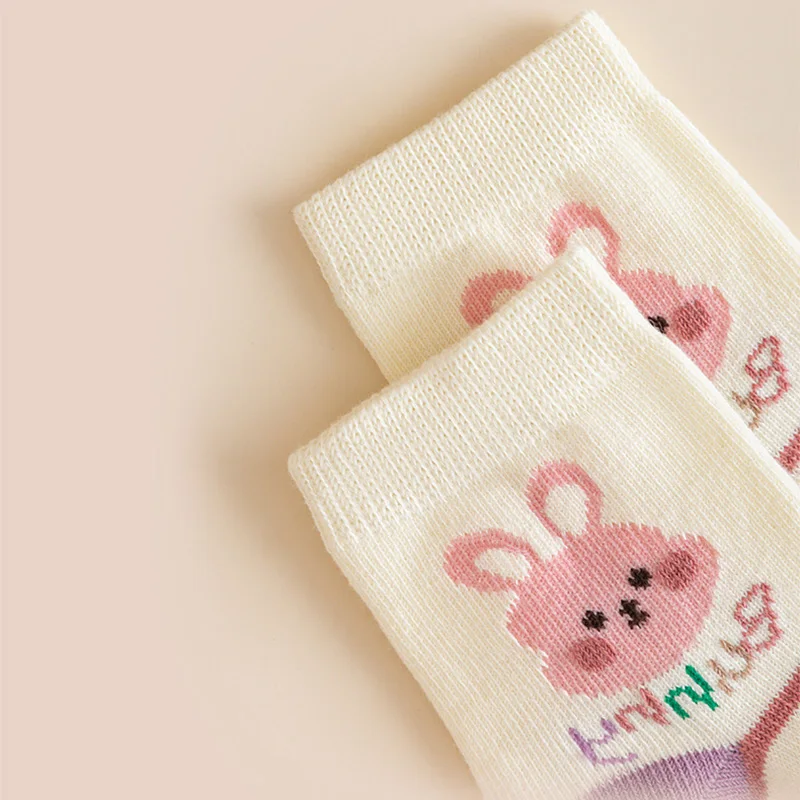 Kids Socks 5 Pairs Cute Baby Girls Spring Autumn Cartoon Children Socks Infant Toddler Boy 1-12 Years