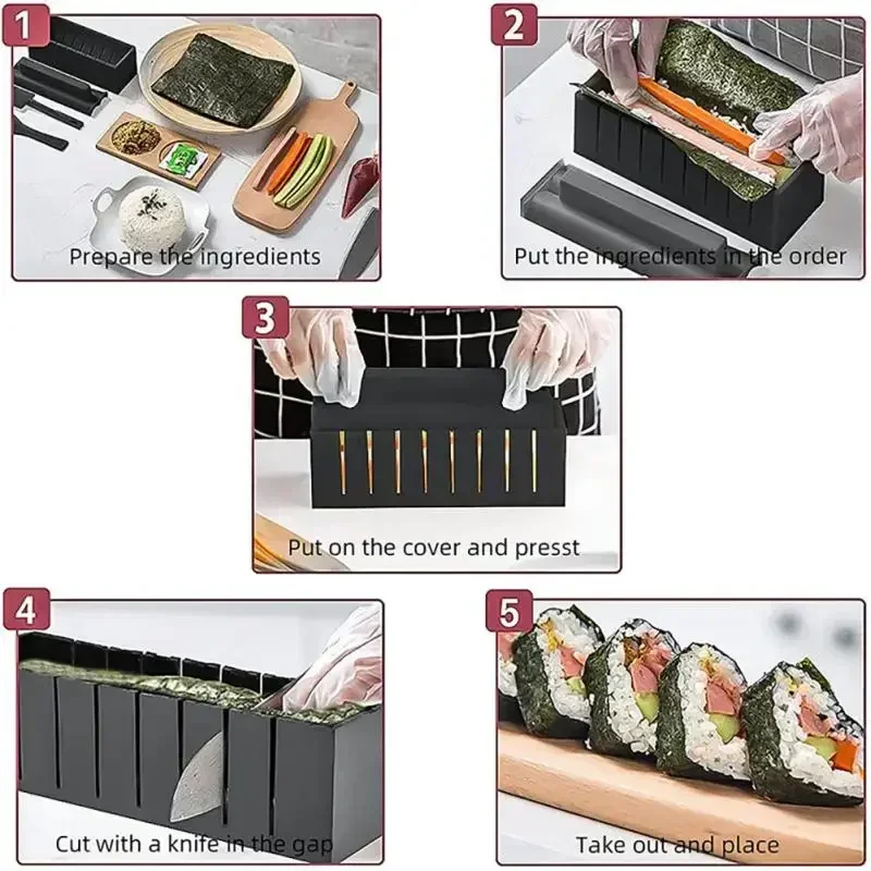 Japanese Sushi Maker 2 Shapes Sushi Making Kit Roll Rice Mold DIY Kitchen Tools 3Pcs/Set sushi mold,sushi maker,sushi rolling tool,sushi tools