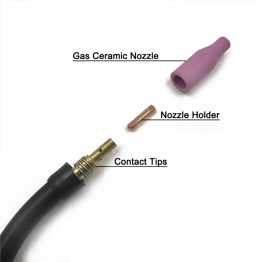 Welding Torch Ceramic Nozzle Cups 14Pcs/Lot MB-15AK Welding Torch Consumables 0.6-1.2mm Contact Tips Gas Ceramic Nozzle 15AK MIG MAG Welding Torch