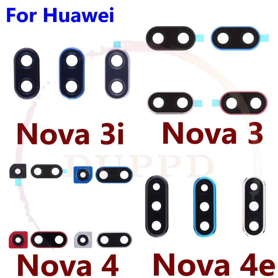 

10Pcs/Lot 100% Original New For Huawei Nova 3 3i 3e 4 4e Back Camera Rear Glass Lens Frame Cover With Adhensive Repair Part