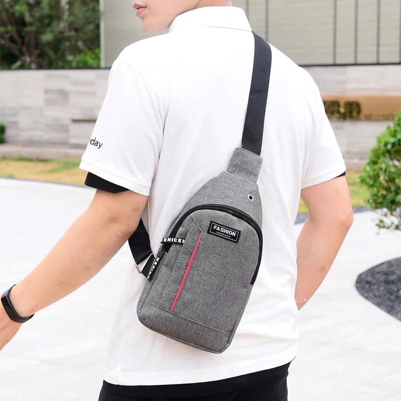Men Shoulder Bag Nylon Waist Pack Sling Bag Crossbody Outdoor Sport  Shoulder Chest Daily Picnic Canvas Messenger Bag