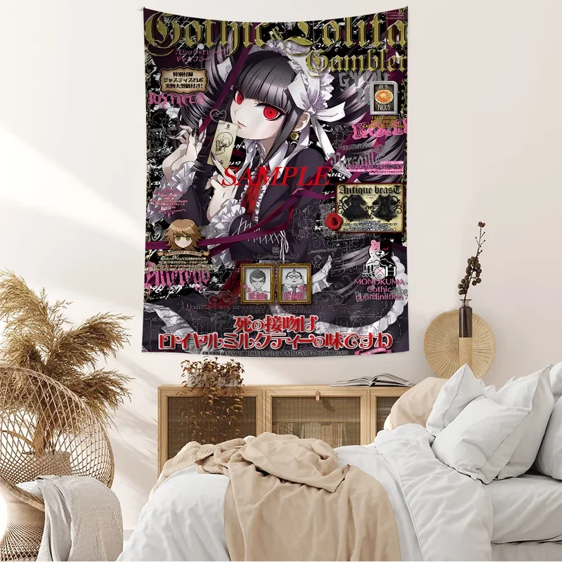 Klassische Anime Danganronpa Wandteppiche DIY Heimdekoration für Wohnzimmer Studentenwohnheim Wandkunst Dekoration – Detail 2