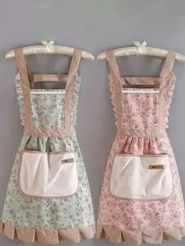 Canvas Floral Hand Wipe Kitchen Apron 1