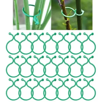 50pcs Garden Plant Support Clips Orchid Flower Ties Vegetables Tomato Vine Flower Clips Plastic Plant Locks for Securing Plants