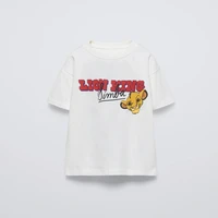 Short Sleeve Tees Cartoon Lion Print T-shirt Baby Boys Round Neck Simple Versatile Tops Summer New Kids Casual Loose Costume 1