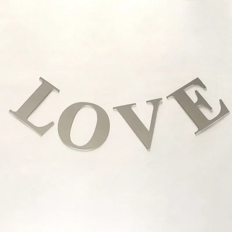Acrylic Mirror Wall Sticker 26 English Letters DIY Wallpaper Bedroom Bathroom Restaurant