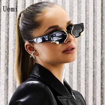 New Retro Brand Deigner Cat Eye Sunglasses For Women Men Fashion Punk Modern Ladies Sun Glasses Ins Trending Shades UV400 Eyegla 1