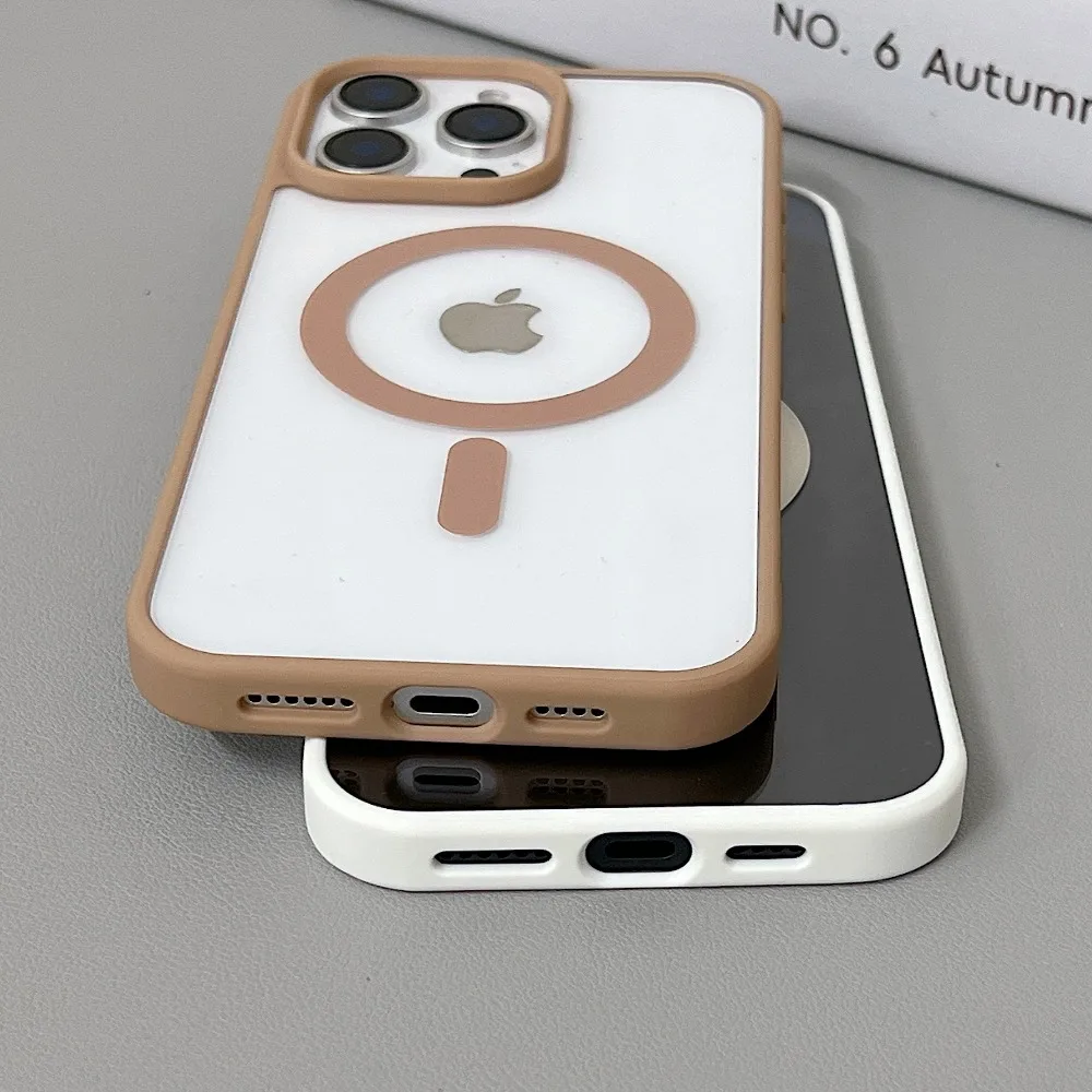 Luxury Transparent Magnetic Protective Phone Case with Clear Cover