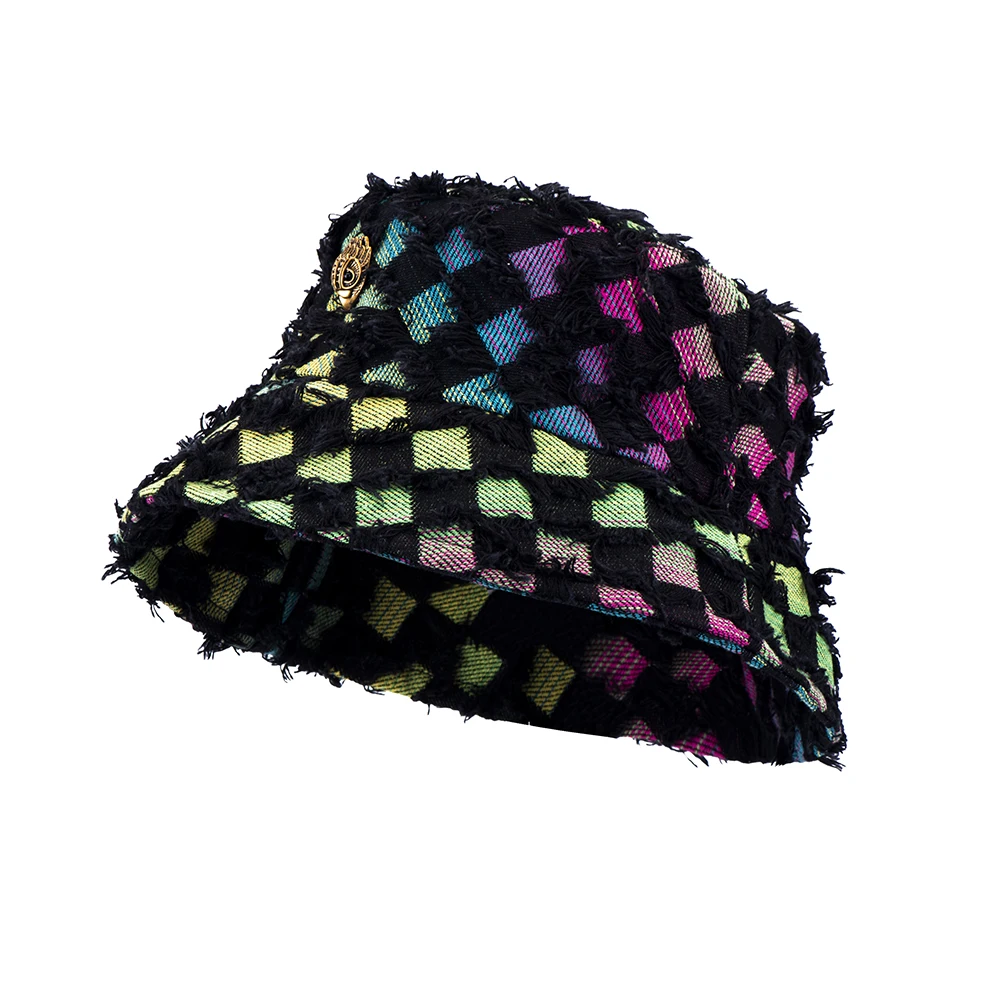 Colored woven hat diamond shaped fashion hat argyle cap
