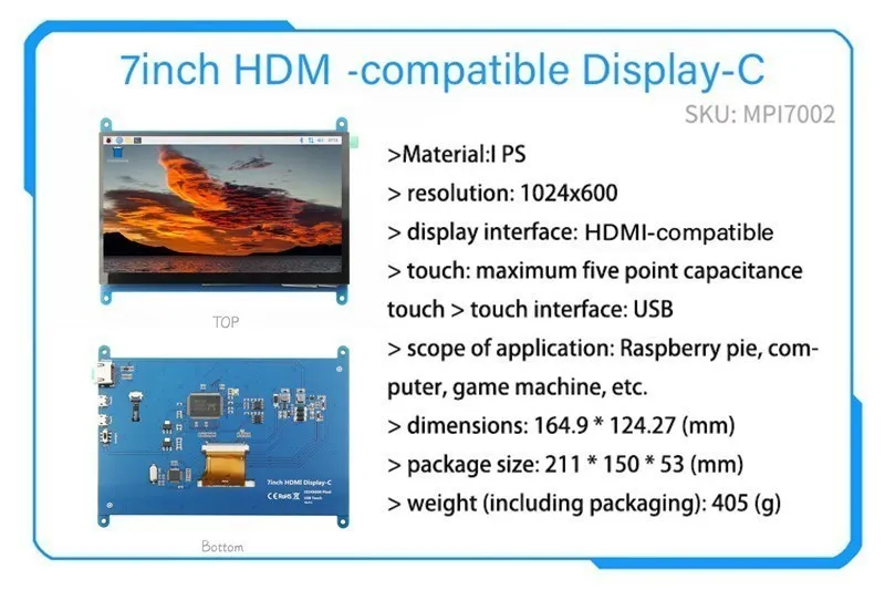Módulo de Tela Lcd de Toque de Polegada Suporte para Raspberry pi 3b Mais b 2.4 2.8 3.2 3.5 10. - Imagem 6