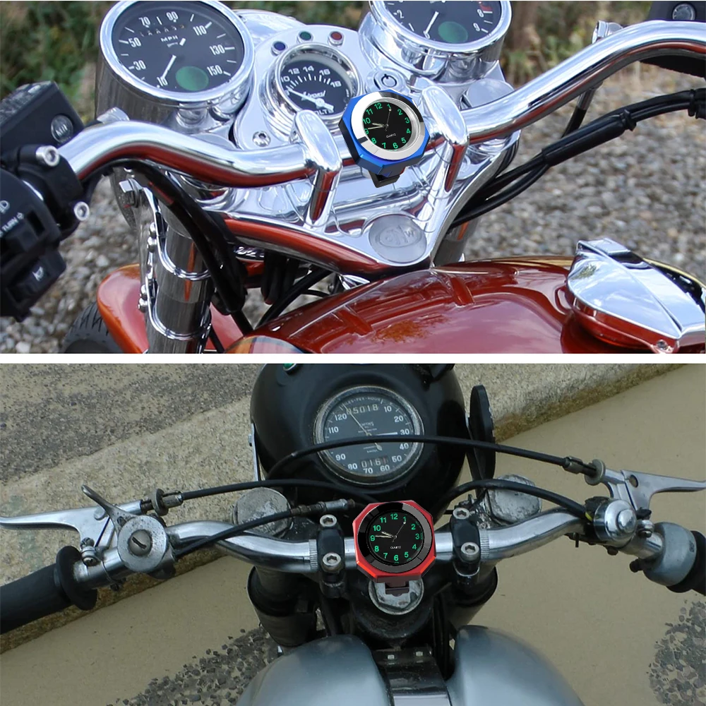 Motorcycle Bike Clocks for 22-28mm Handlebar IPX7 Waterproof Aluminum Watch Time for Yamaha Kawasaki Honda Suzuki Accessories images - 6