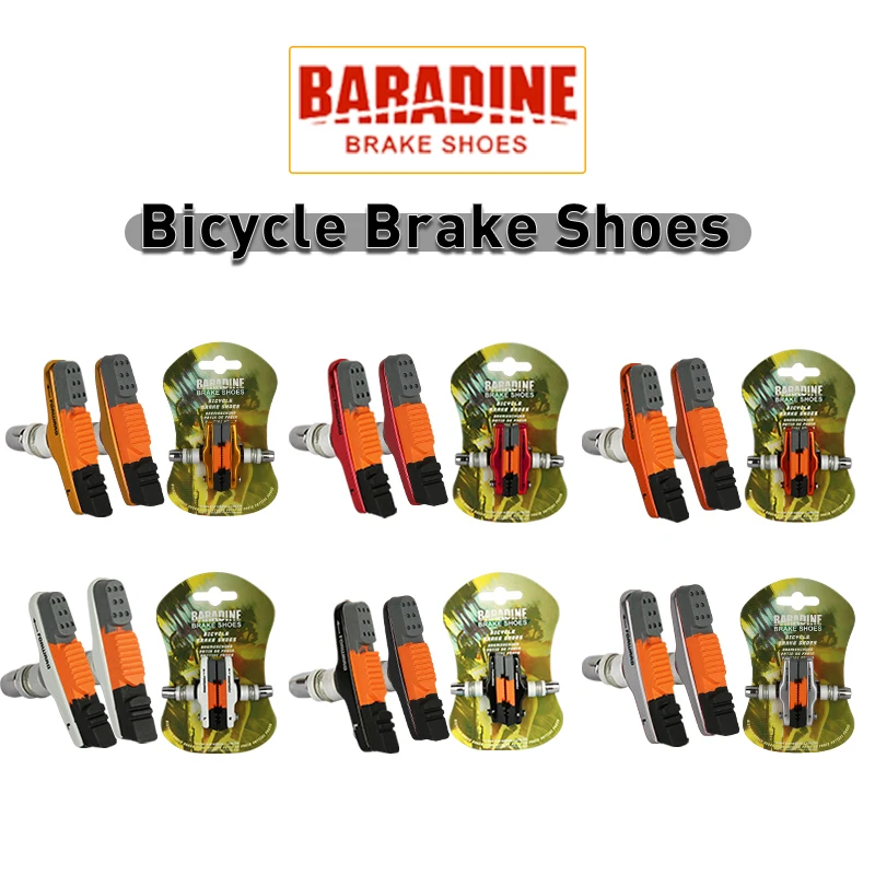 1 Pair BARADINE Bicycle Brake Shoes VBrake Pads Durable Silent Rubber