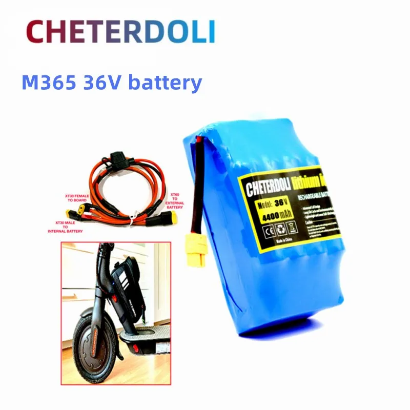 

Aleaivy Extra Expansion m365 and Pro Battery Pack 36V 4.4Ah 18650 Rechargeable Lithium ion Battery With Cable Kit for Scooter