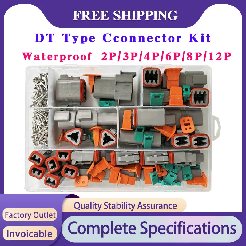 도이치 타입 DT 키트 커넥터, 방수 커넥터, 암수 와이어링 하네스 터미널 플러그, DT-2 핀, 3 핀, 4 핀, 6 핀, 8/12 ..