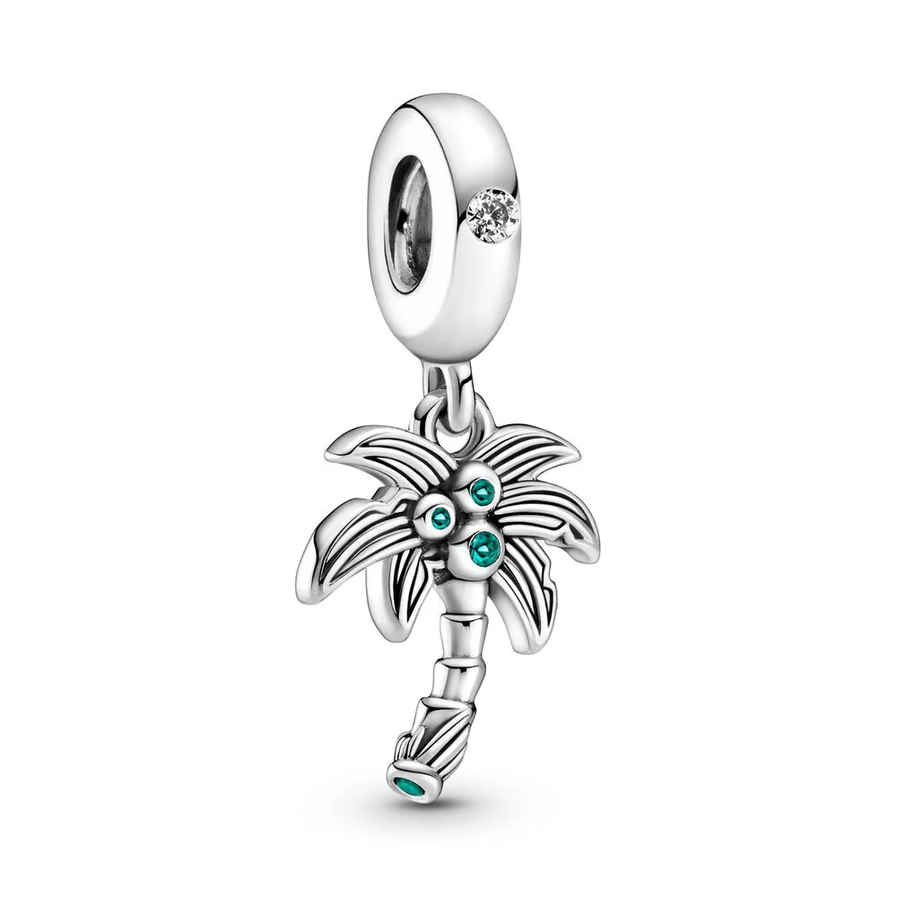

Authentic 925 Sterling Silver Bead Palm Tree Coconuts Dangle Charm Fit Pandora Women Bracelet Bangle Gift DIY Jewelry