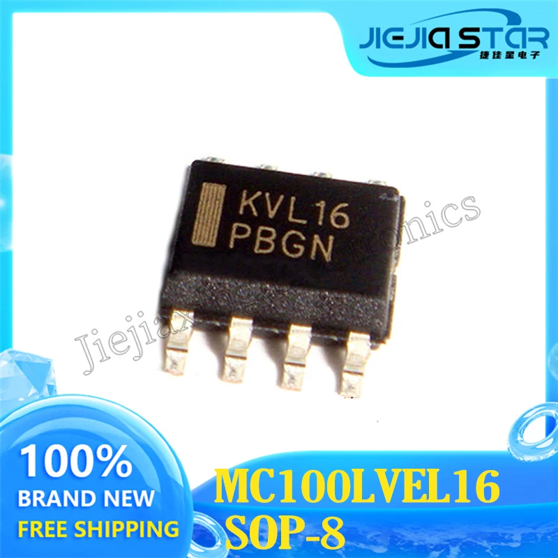 MC100LVEL16DR2G MC100LVEL16 KVL16 SMD SOIC-8 Differential Receiver Chip, 100% Original Electronics, 3-10PCs, Free Shipping hot sale 10pcs 30pcs original import mot mpsa06 a06 transistor audio electronics free shipping