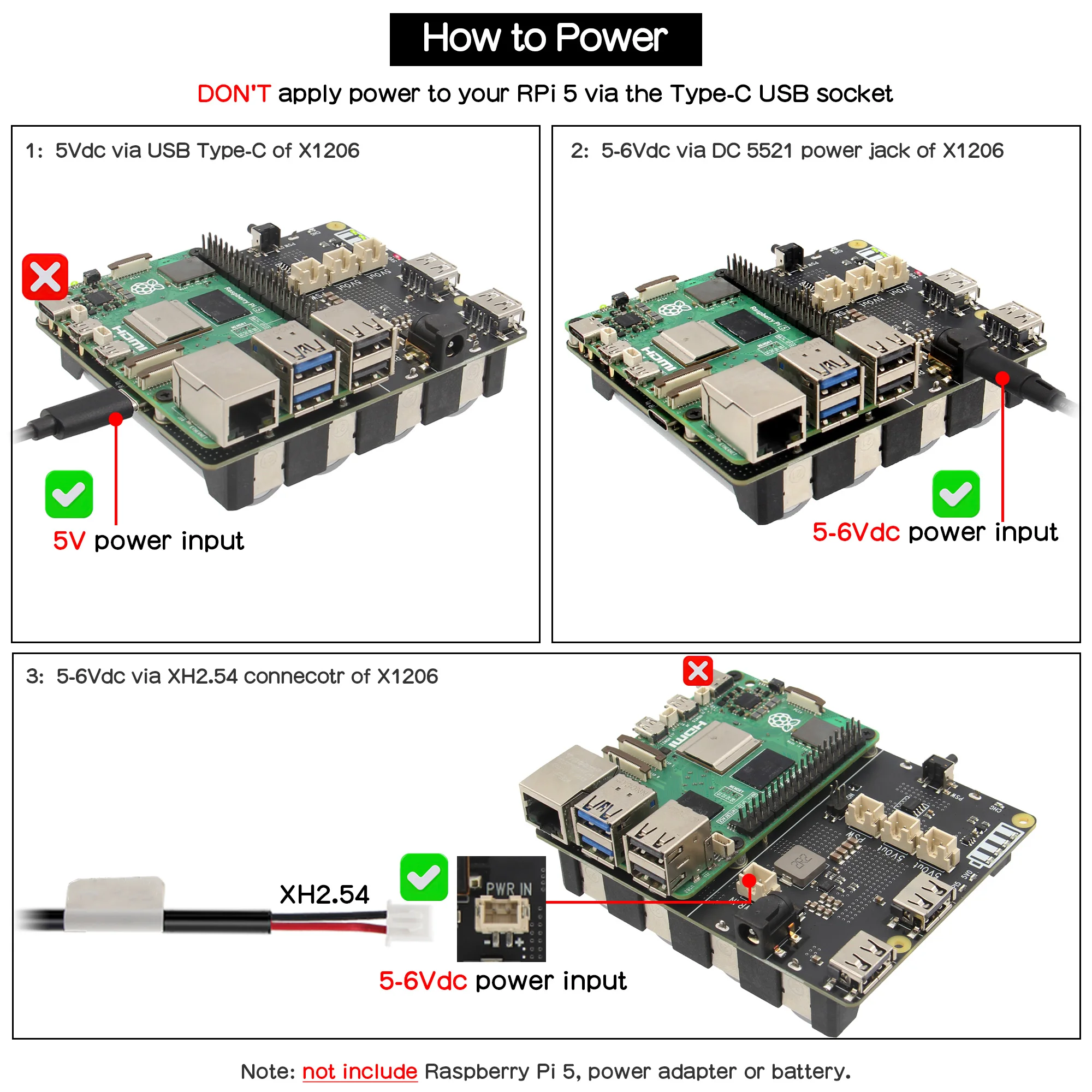 Geekbord ������ ���� ���� ���, ����� ���� 5 UPS, 4 �� 21700 ���͸� ��ġ��, X1206