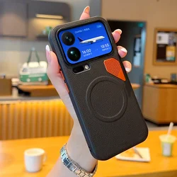 Magnetic PU Leather & PC Heat Dissipation Cover with Metal Camera Lens Protector for Xiaomi 17 (Black)