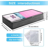Underbed Storage Bag 90L Large Under Bed Storage Box with Zipper Bags Organizer for Clothes Duvets Blanket Quilt Non-woven 2