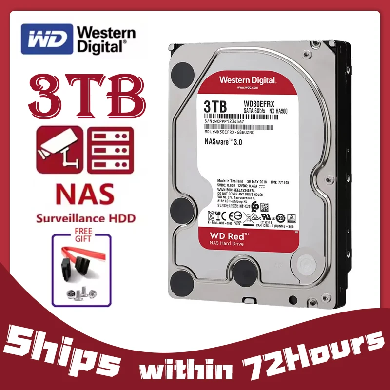 Western Digital WD 3TB Red NAS Hard Disk Drive 3.5