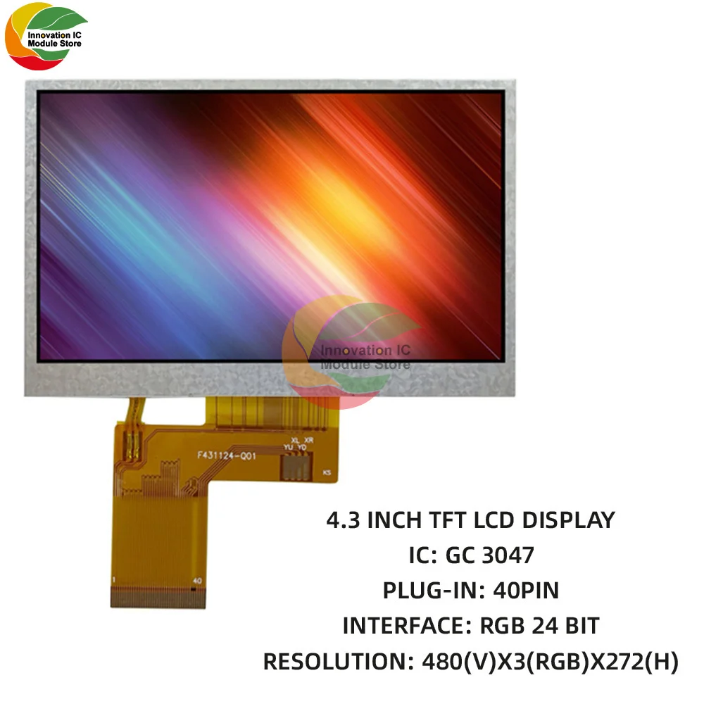 Écran Tactile TFT LCD 4,3 Pouces - Résolution 480x272 Ou 800x480, Interface 40 Broches RVB - Pour Projets électroniques