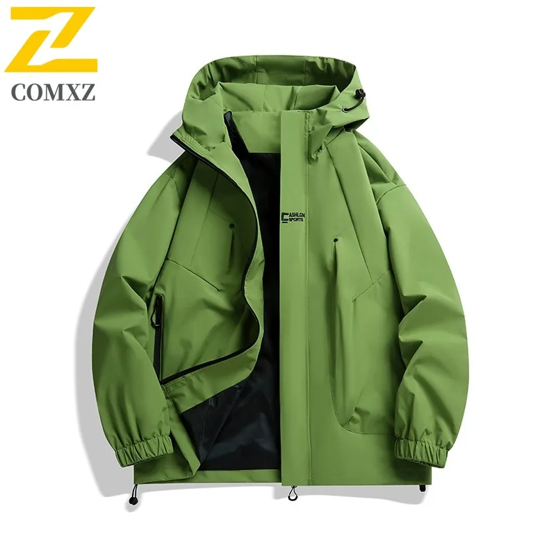 COMXZ Trench Coat Big Size Loose Windproof Outdoor Running Hiking Varsity Jacket Adventure Lightweight High Quality Men's Coat