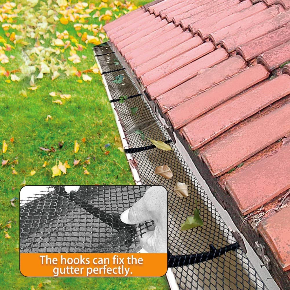 Gutter Protect Mesh Guard Leaf Mesh PP Installed Roll Keeps Leaves Dirt Out Gutters