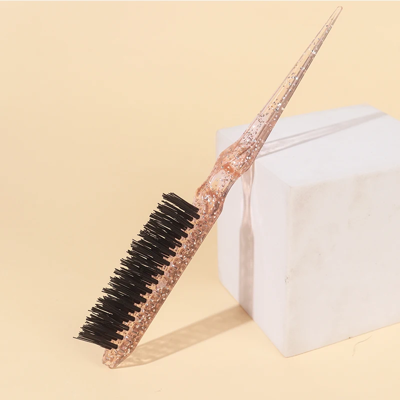 3pcs 세 행 헤어 빗 밝은 밝은 클리어 컬러 헤어 푹신한 곱슬 빗 헤어 롤빵 머리 뾰족한 꼬리 빗 스타일링 빗