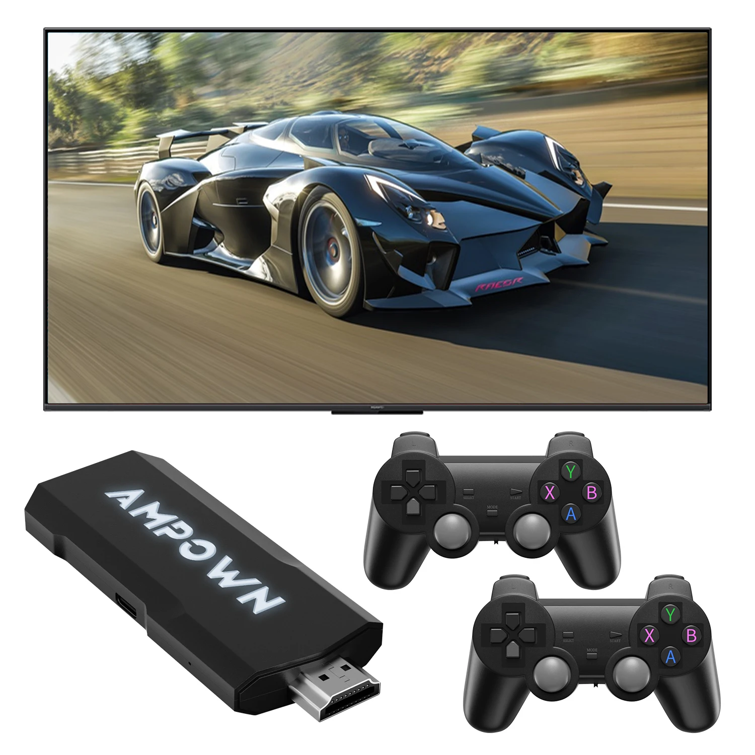 Ampown GD20 Game Console 4K 60fps HDMI Low Latency Output GD10 Ultra GD20 TV Game Stick Portable Retro Console Built-in 70K video game console game console