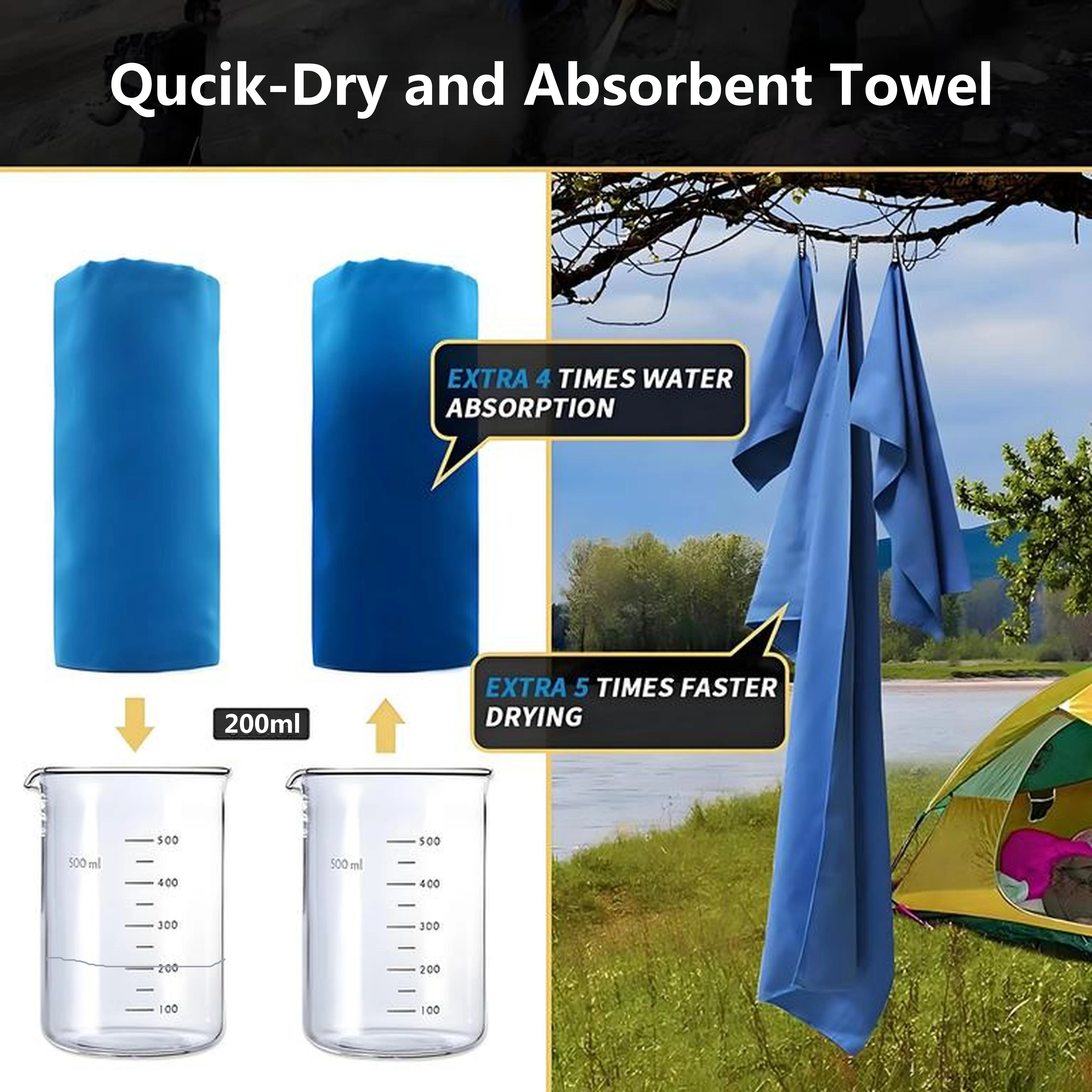 Quick Drying Microfiber Swimming Towel Super Absorbent Gym/Camping Towel Ultra Compact Lightweight Sports/Beach/ Travel Towels 3
