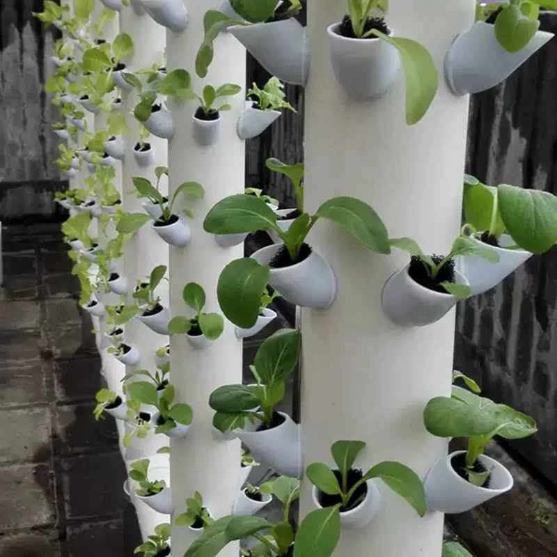 DIY Garden Balcony Veg Planting Planter Pot Greenhouse Vertical Tower Planter Fittings Hydroponic System PP Colonization Cups