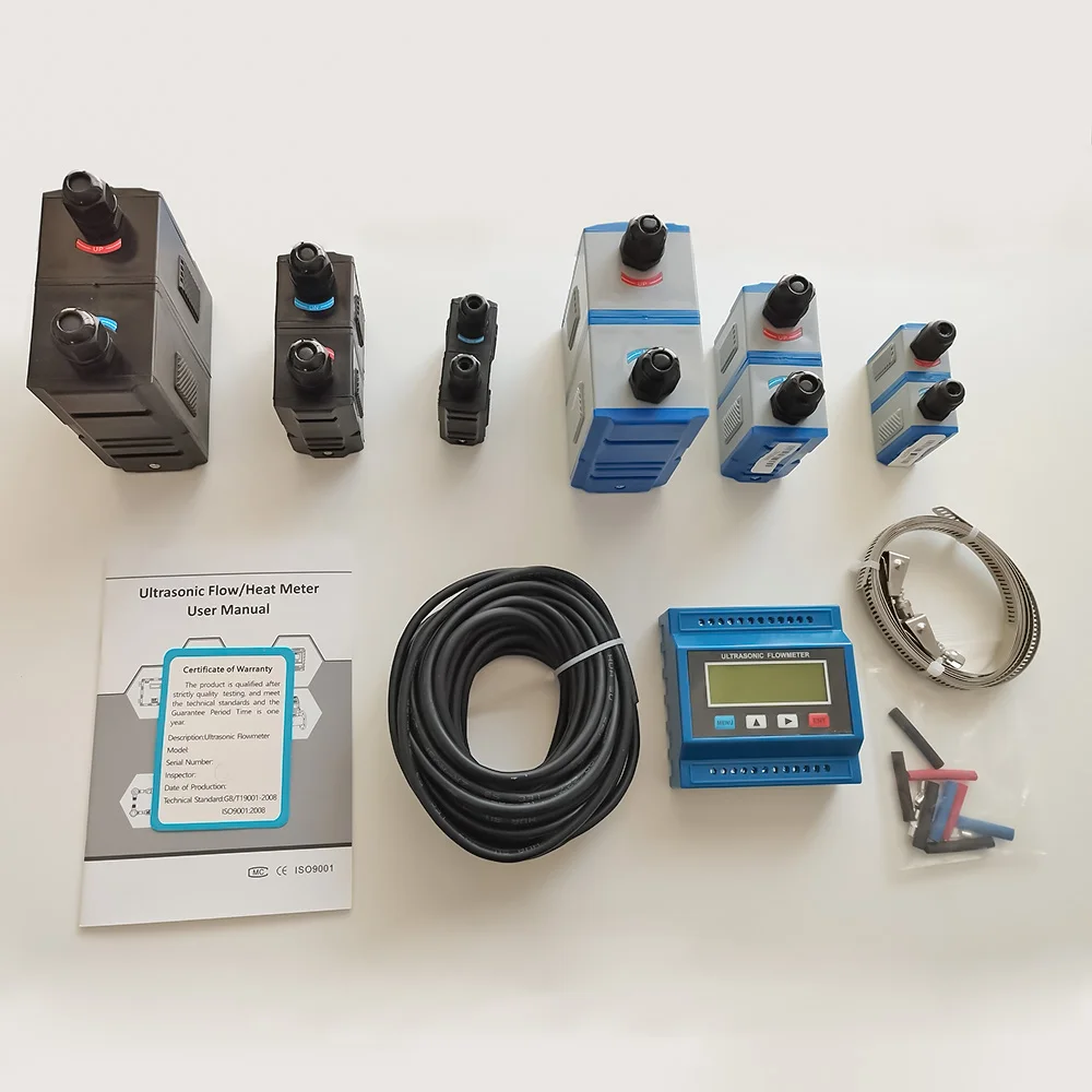 TUF-2000M 초음파 물 유량계, TS-2, TM-1, TL-1 변환기, 디지털 액체 유량계, 금속 또는 PVC 플라스틱 파이프에 사용