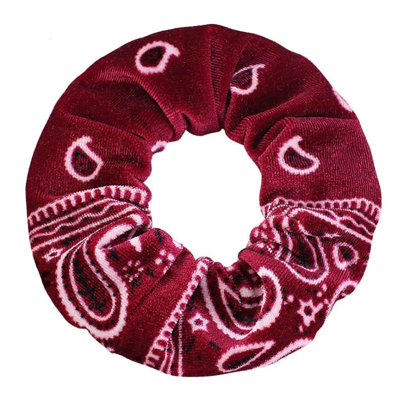 Koranische Samt Paisley Haargummis Große Haar Accessoires_voghion.com