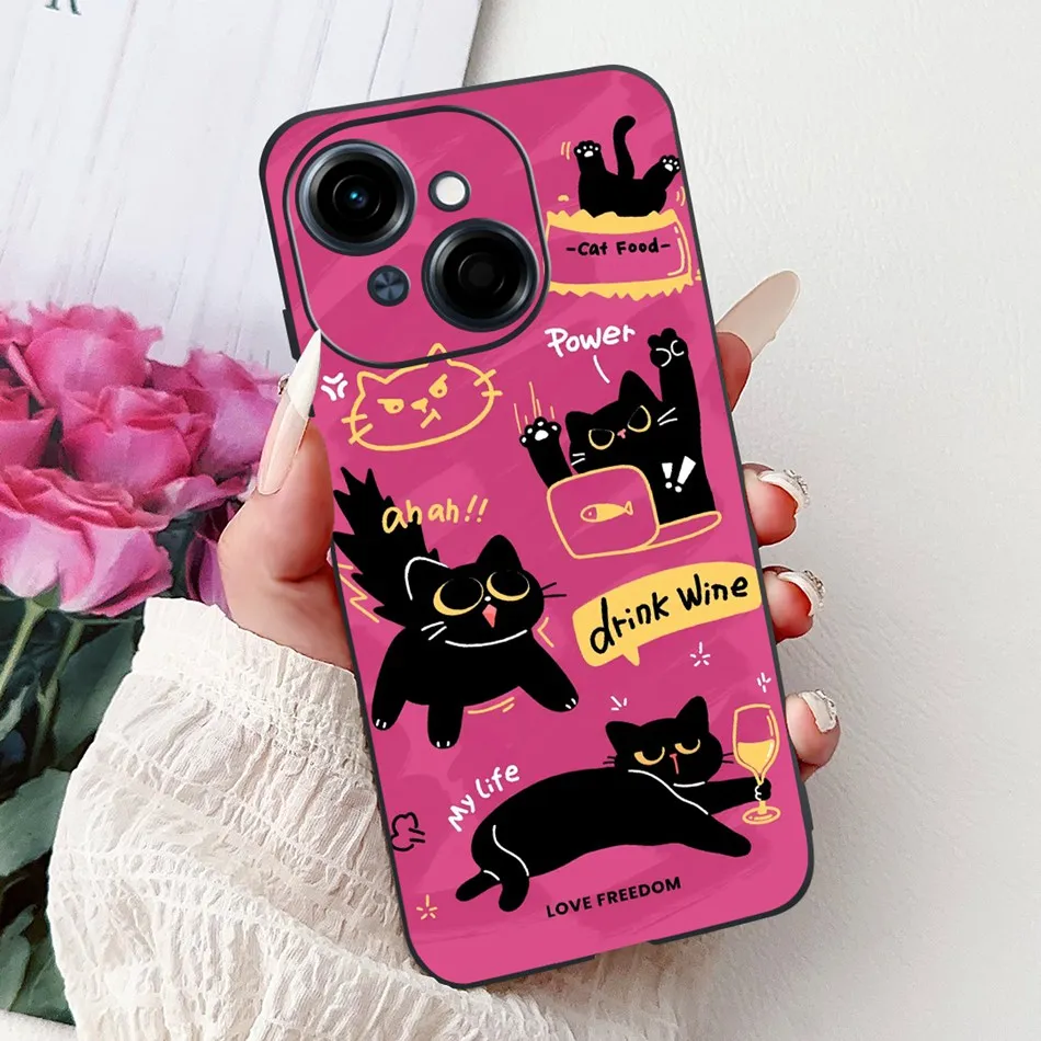 Fashion Cool Pattern Black Silicone Soft Phone Case
