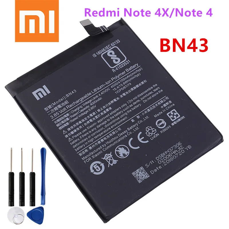 BN43-100-xiaomi-Original-Battery-4000mAh-For-Xiaomi-Redmi-Note-4X-Note ...