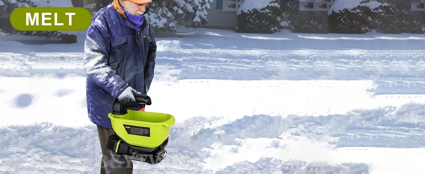 Salt Spreader for Ryobi/Makita/Dewalt/Milwaukee/Bosch/Craftsman 20V MAX Battery
