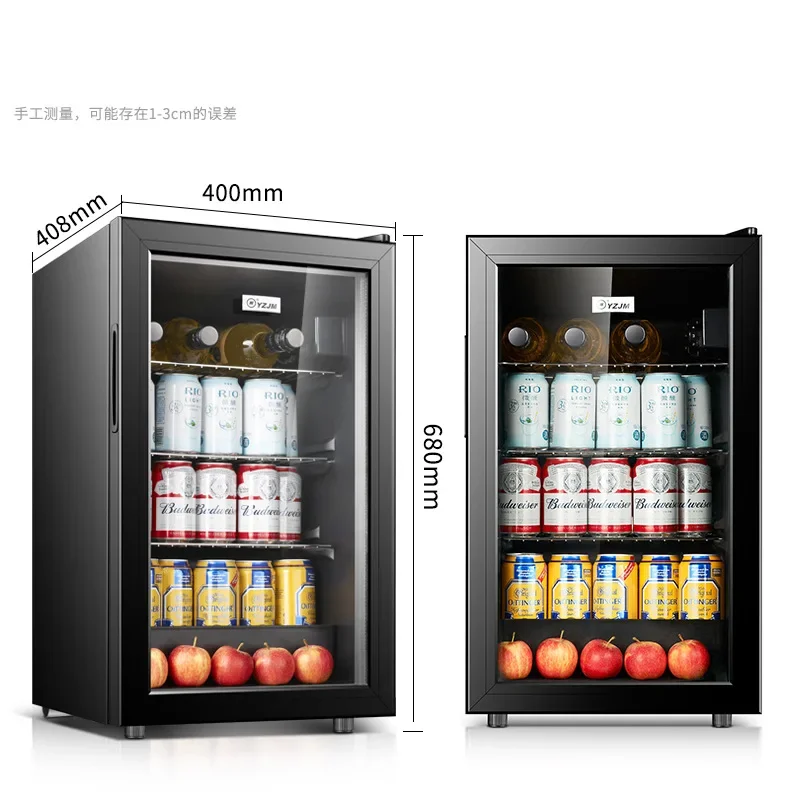 3.2cu Ft Glass Door Fridge Showcase Black Refrigerator Cellar Cabinet Wine Cooler