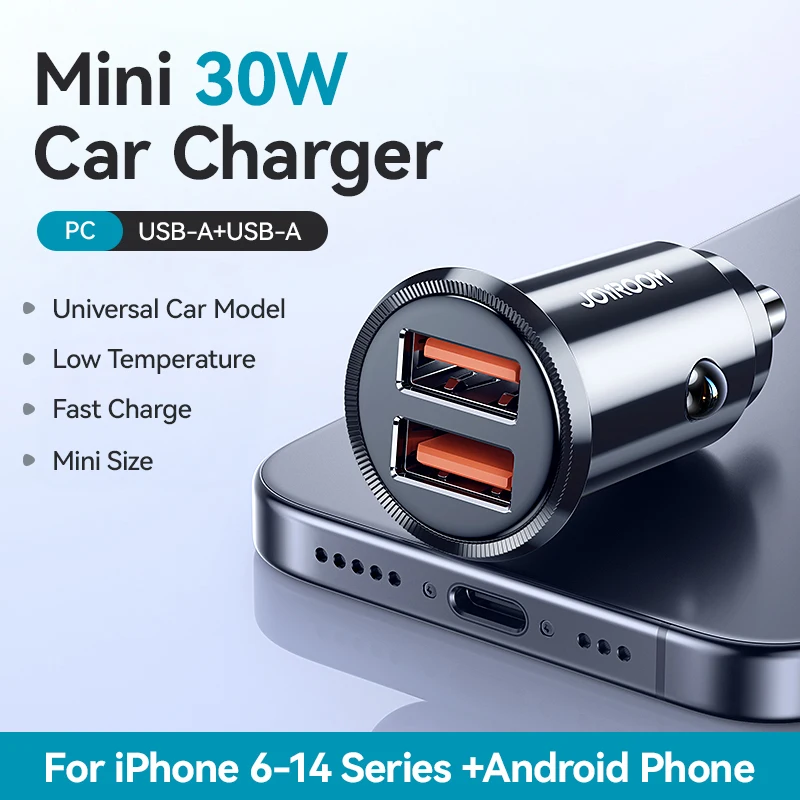 ตัวเลือกสินค้า จอยรูม 30W ที่ชาร์จรถยนต์ 2 พอร์ต PD QC3.0 ชาร์จเร็ว