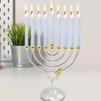 Geometric Metal Hanukkah Menorah 1