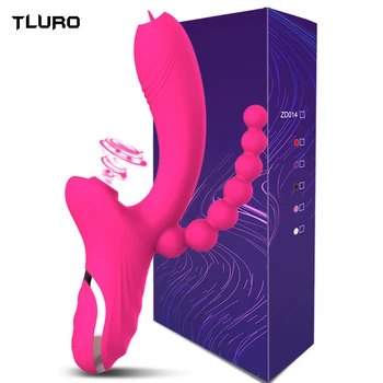 3 in 1 Clitoris Sucker Dildo Vibrator for Female G Spot Tongue Licking Clit Vacuum Stimulator Adults Sex Toys for Womans 1