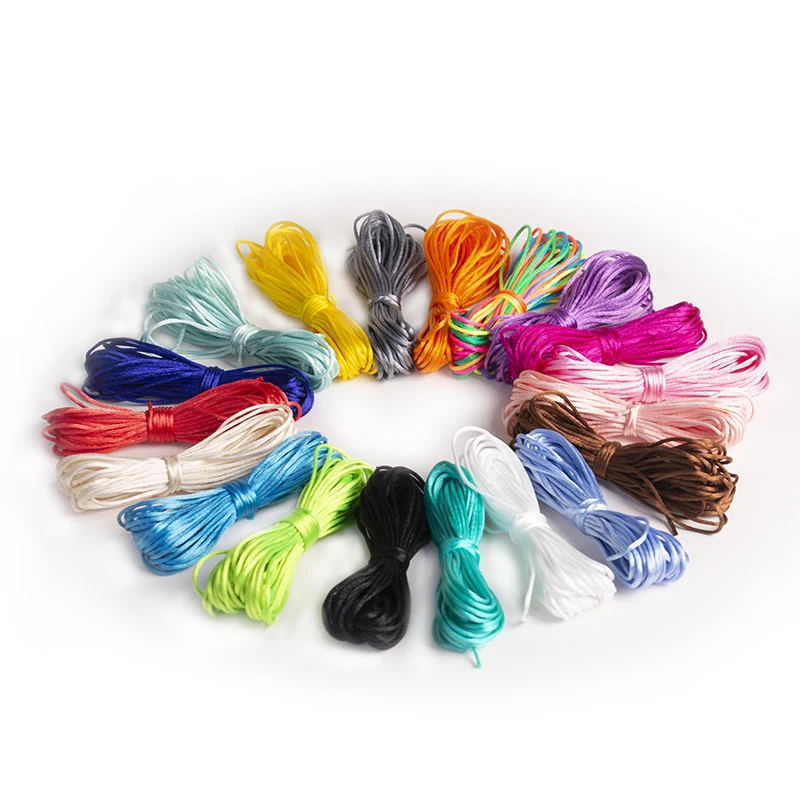 20m Nylon Cord For Teether Necklace Pendant Making Satin Cords Pacifier Clip Chain Accessory String Baby Teething Toy DIY pacifier clip pacifier chain