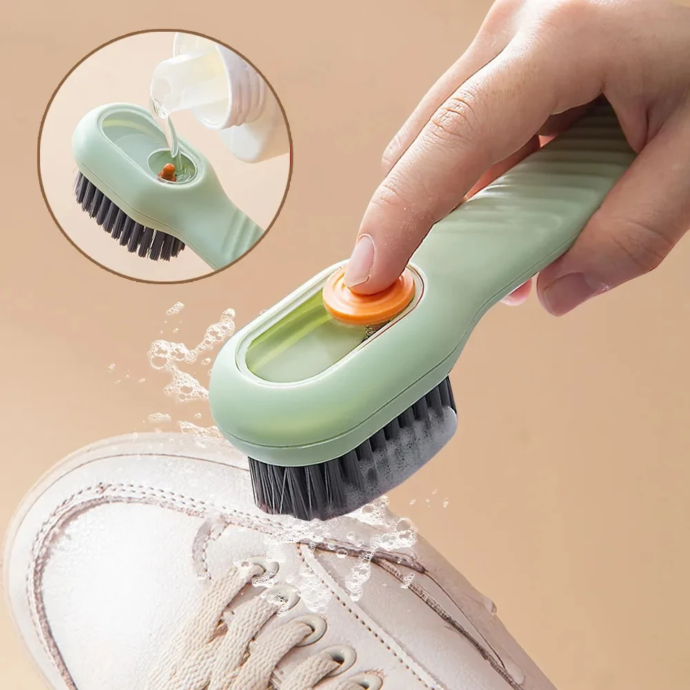 MultifunctionCleaningBrushSoftBristledLiquidShoeBrushLongHandleClothesBrushClothing