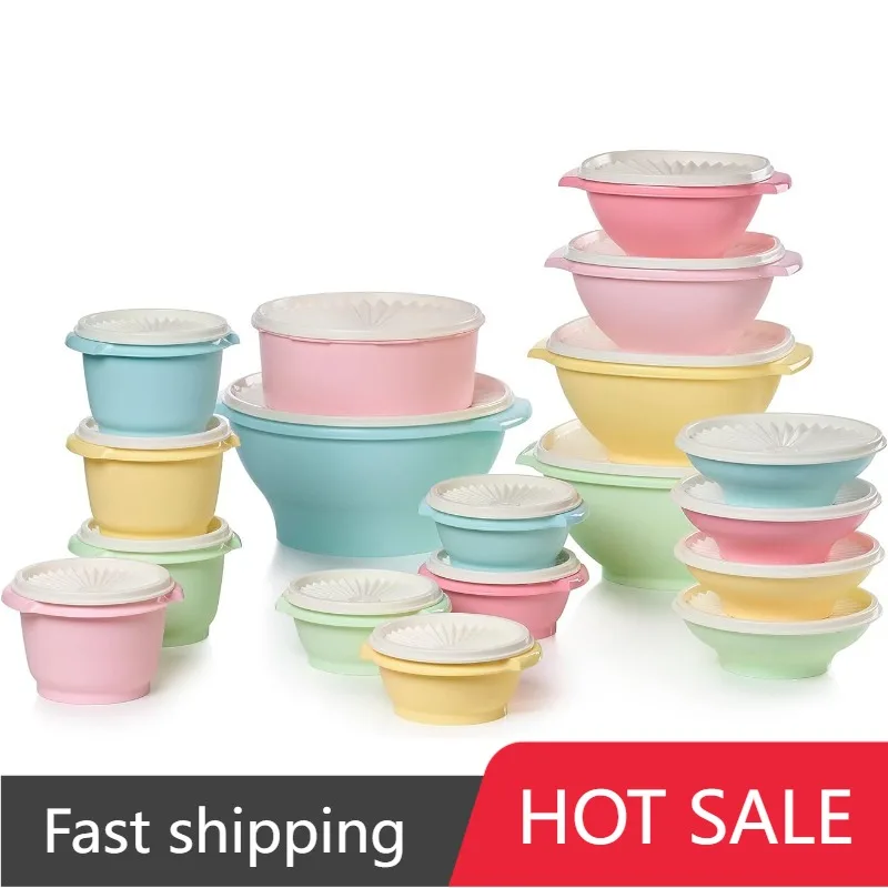 

Heritage Collection 36 Piece Food Storage Container Set in Vintage Colors- Dishwasher Safe & BPA Free (18 containers + 18 lids)